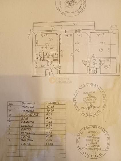 2 Camere - 57MP | Etaj Intermediar | 1981 | M Lujerului la 5 minute - Schiță 1