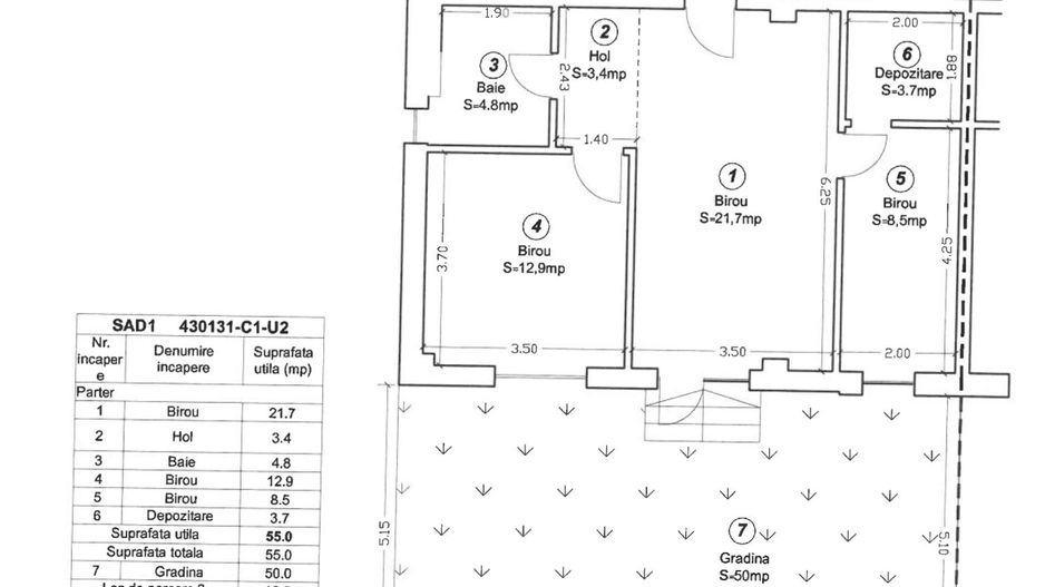 Spatiu comercial 3 incaperi, 55 mp | Curte proprie 50 mp | Parcare - Poză 19