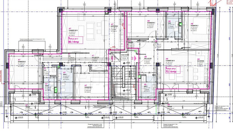 Vanzare apartament 2 camere Marasti, 62 mp plus 44 mp terasa - Poză 6