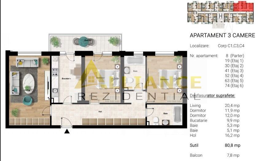 Cel Mai Mare apartament de 3 Camere | 89 mp | 750 m Metrou Berceni - Poză 11