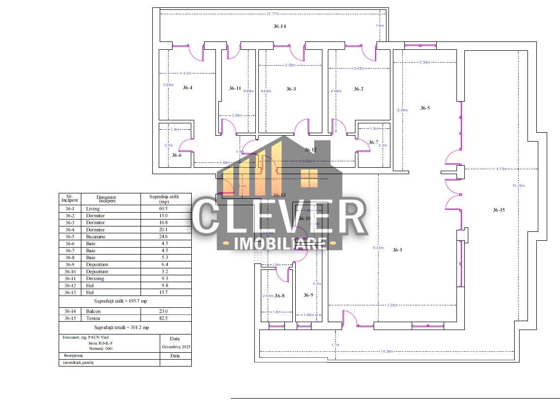 Penthouse exclusivist cu terasa de 82 mp si living de 60 mp – Pallady - Schiță 26