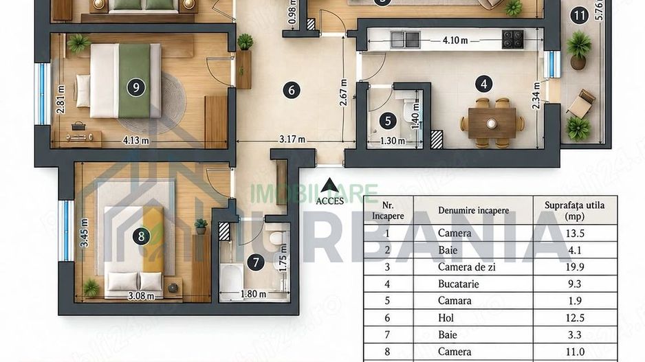 Apartament 4 camere, 94,5 mp, Lunca Cetatuii - 131.000 EUR - Poză 9