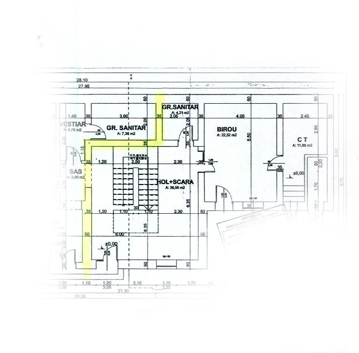 Spatiu comercial 230mp - 2 niveluri - zona Tribunal - Semicentral - Schiță 8