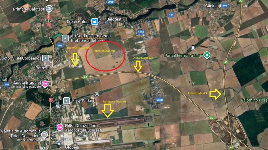 Oportunitate achizitie teren 55000 mp in Balotesti- Therme Bucuresti - Poză 1