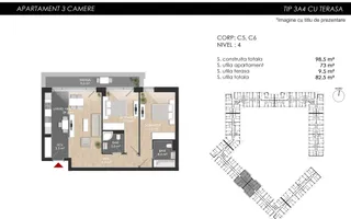 Apartament 3 camere Sectorul 1 - Lângă Lacul Străulești - Schiță 14