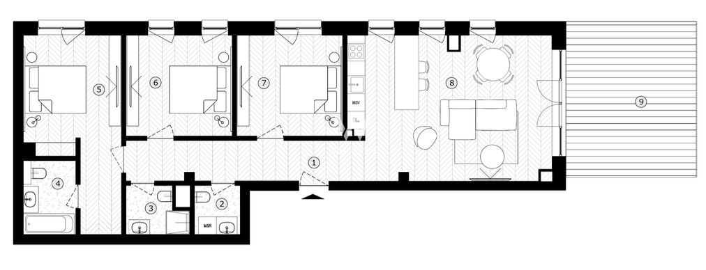 Apartament 4 camere, terasa 23mp, proiect nou,  Sibiu - Schiță 5