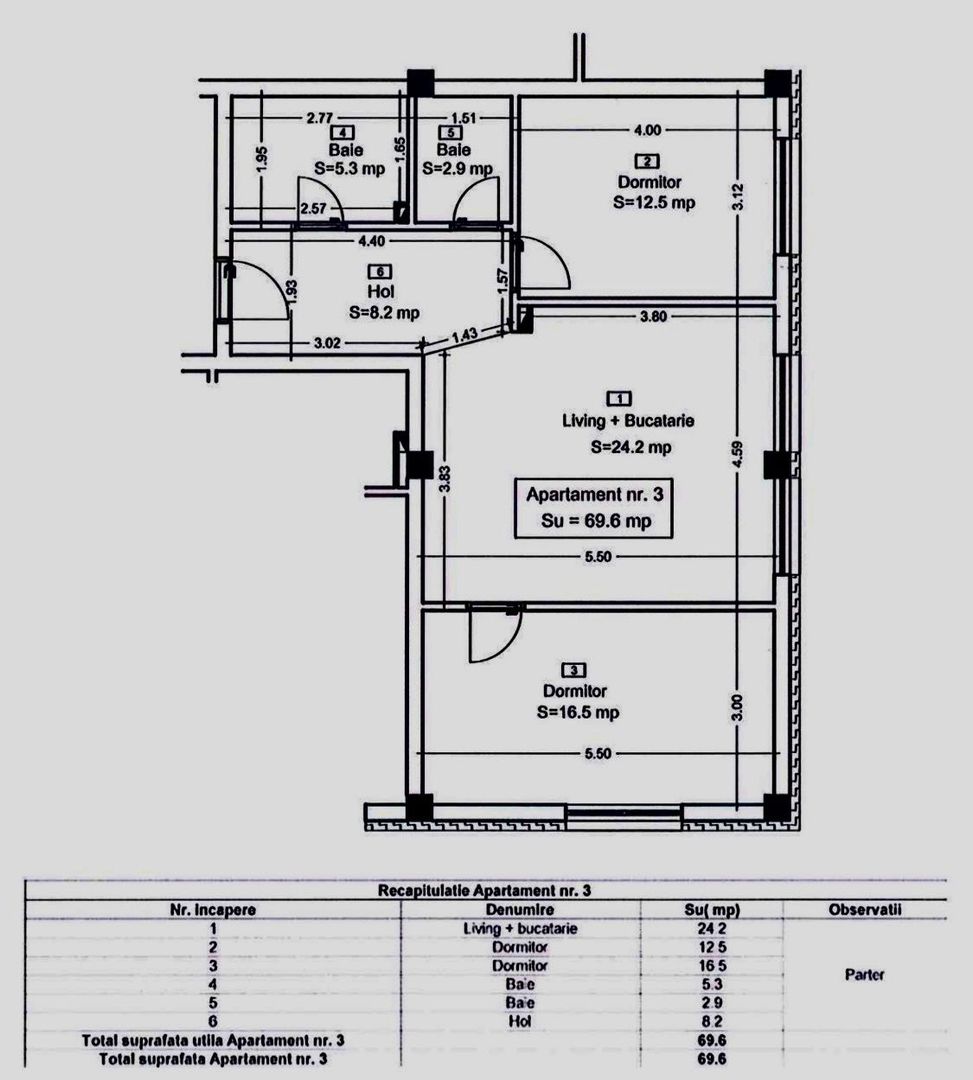 Ap 3 camere -Tautiului Residence Parcul Poligon Sub Cetate ap3 C3 - Schiță 22