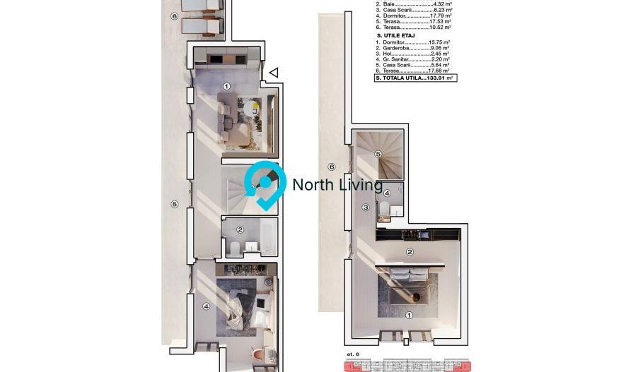 Penthouse 3 camere, 133 mp, terase, Prelungirea Ghencea - Poză 11