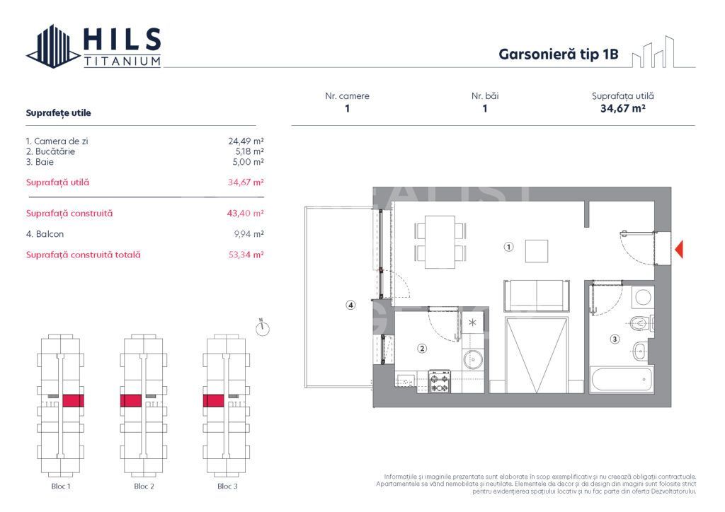 Vânzare, garsonieră tip 1B, sector 3, stația de metrou Nicolae Teclu - Poză 5