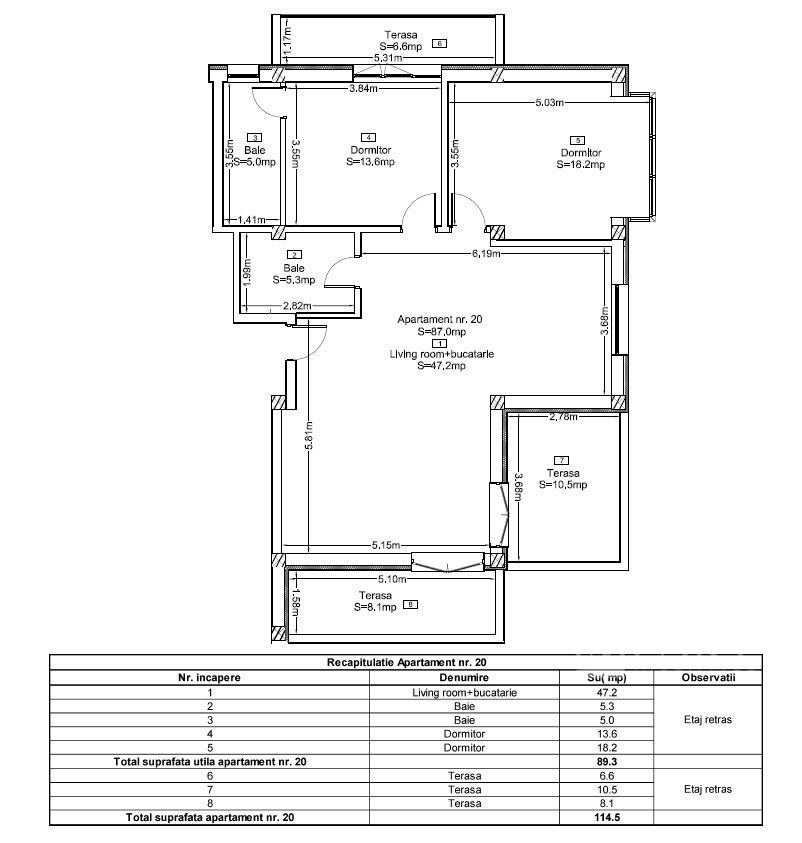 Penthouse cu Vedere Panoramica la Liziera Padurii | Terra, Floresti - Schiță 4