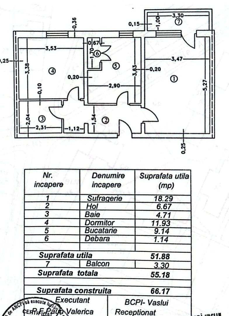 Apartament cu 2 camere (modificat in 3 camere), VASLUI - zona Nord; - Poză 11