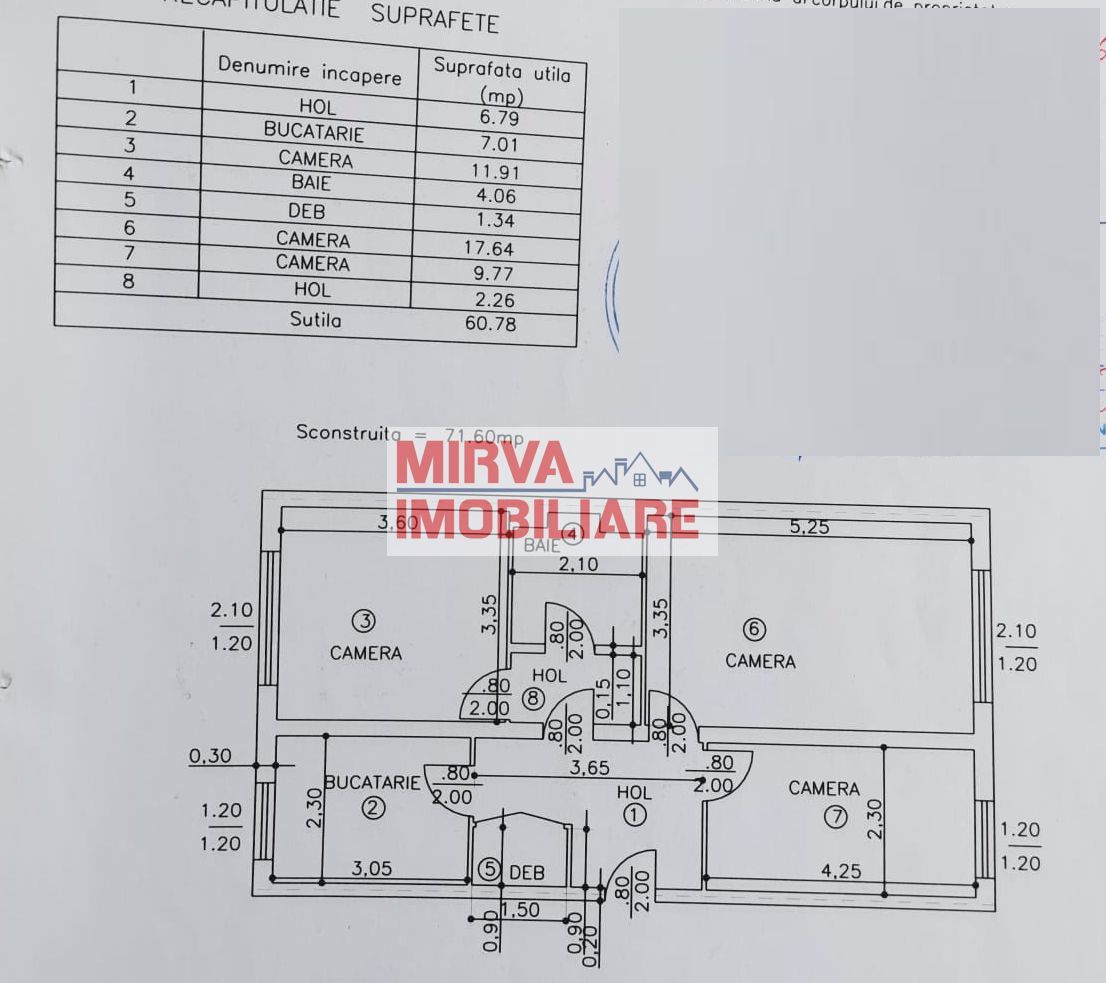 Apartament 3 camere, decomandat, parter, zona Republicii - Schiță 21