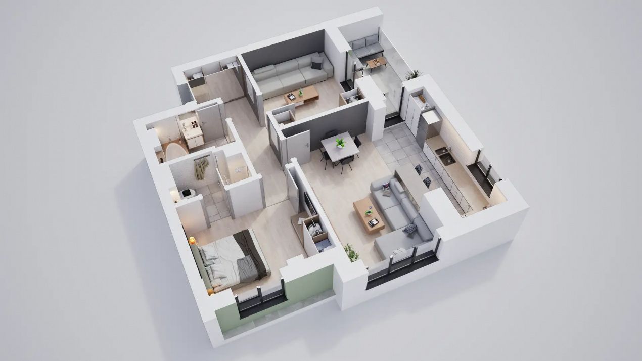 Apartament 3 camere, etaj intermediar, ansamblu nou Calea Surii Mici - Poză 7