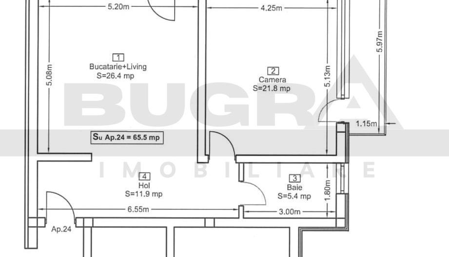Apartament de 2 camere, 66mp, terasa 20mp, parcare, zona Petrom Baciu - Poză 9