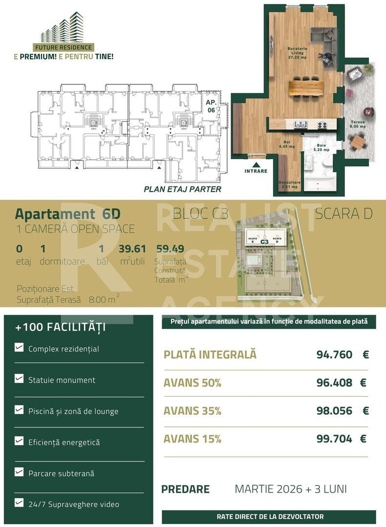 Vânzare, apartament, o cameră, zona Torontalului, Timișoara - Schiță 8