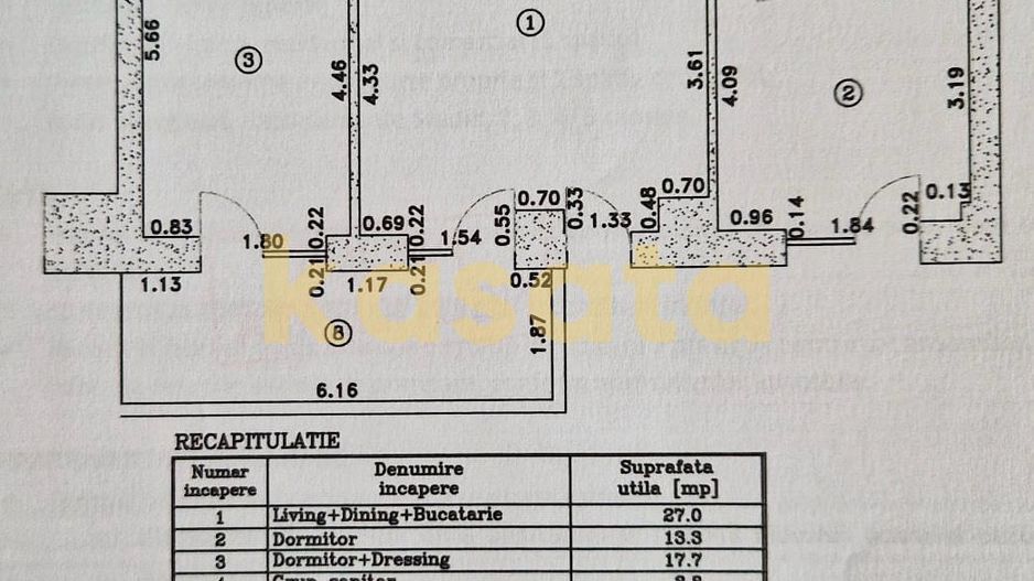 3 camere de lux – Cortina 126, Erou Iancu Nicolae, 100 mp + terasă - Schiță 12