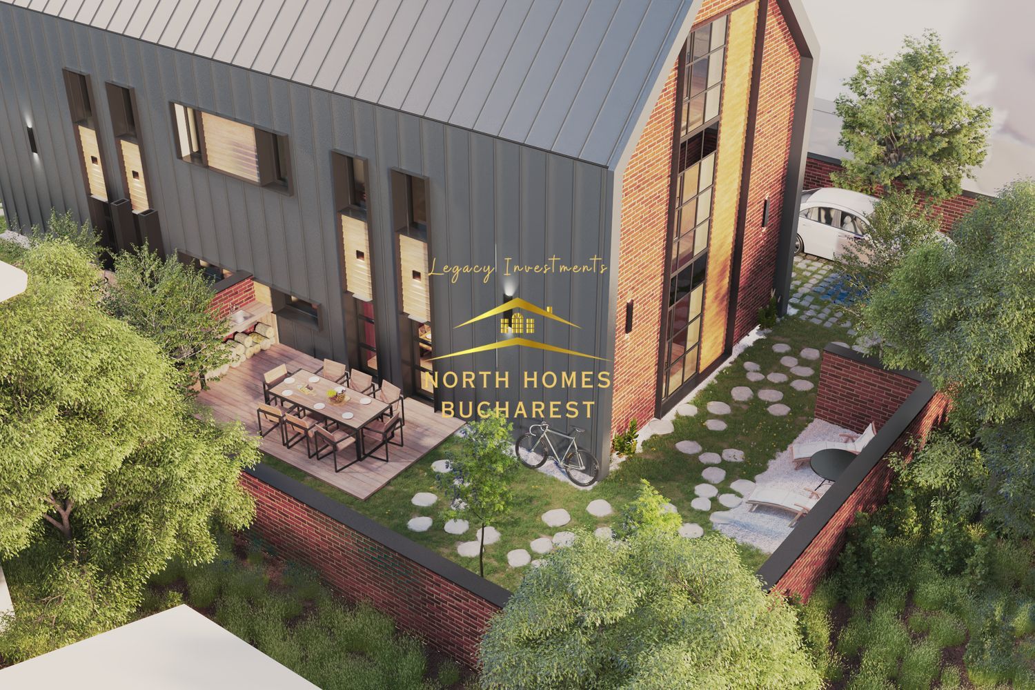 Duplex moder 4 camere, 3 bai, 2 locuri de parcare - Bucurestii Noi - Poză 3