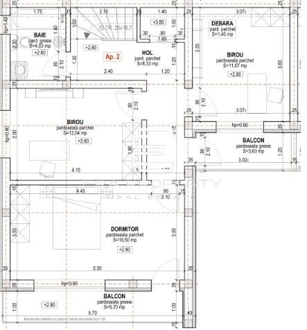 Casă de tip quadruplex, 4 camere, 110 mp utili – Cartierul Arhitectilor - Schiță 11