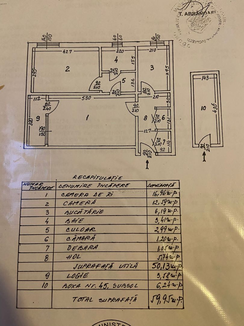 Apartament 2 camere Piata Bobocica Vitan - Schiță 11