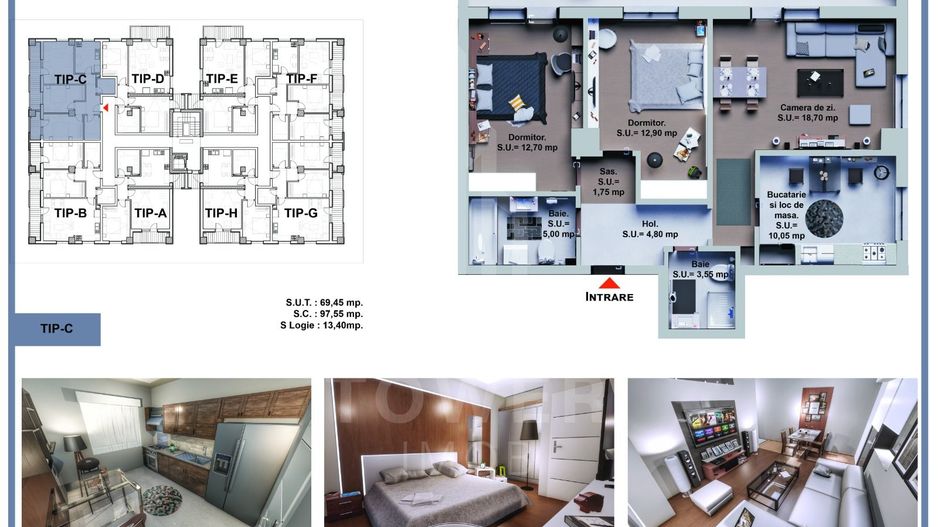 Apartament rezidențial NOU 3 camere - Poză 4