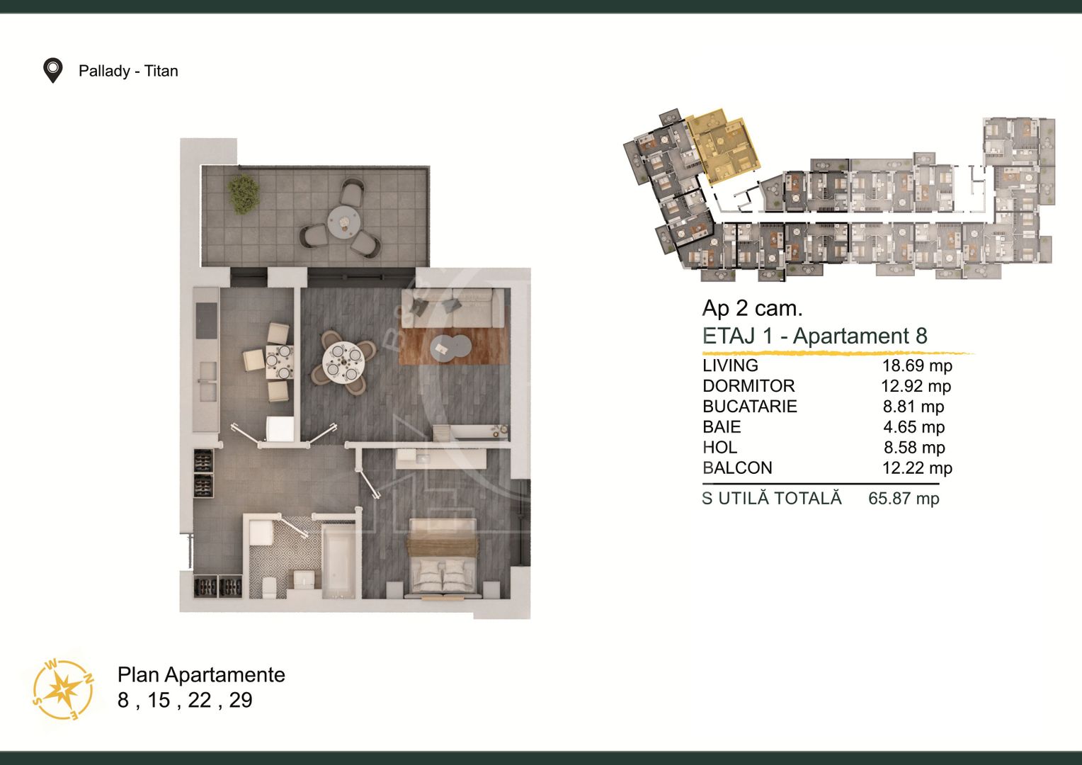 Theodor Pallady-Apartament 2 camere Loc de parcare Bonus - Schiță 2