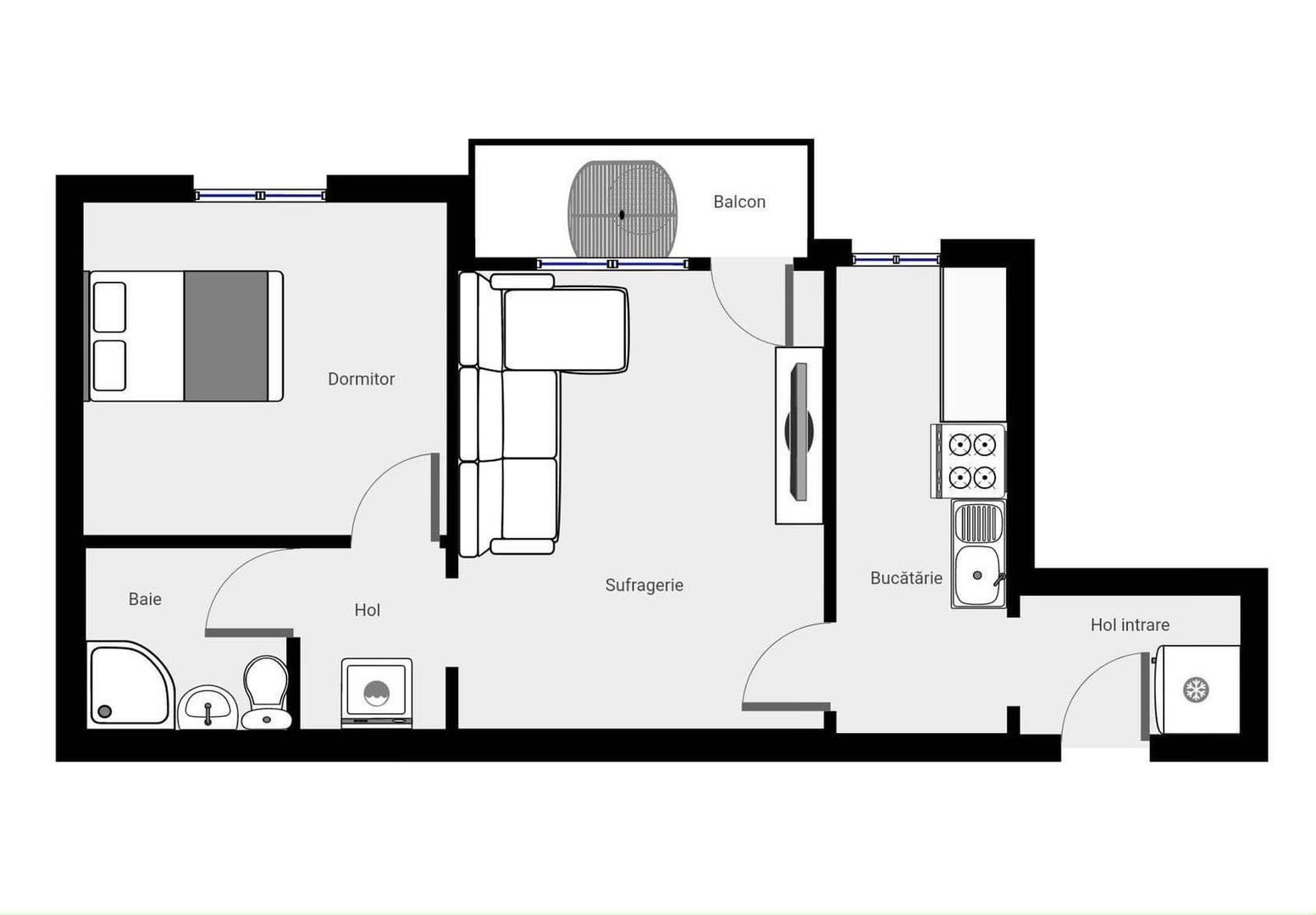 De închiriat: Apartament 2 camere cu vedere panoramică pe Bulevard - Poză 7