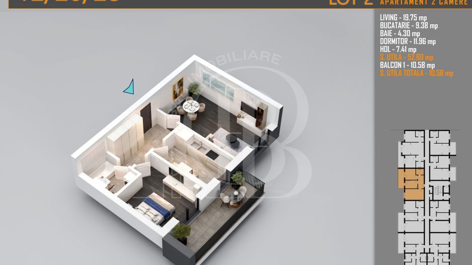 Apartament Decomandat 2 camere - Th. Pallady Metrou N. Teclu - Schiță 6