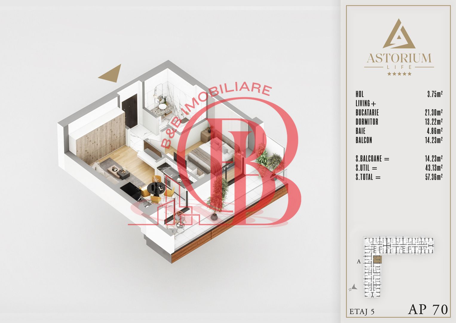 2 camere finalizat proiect premium titan pallady - Schiță 6