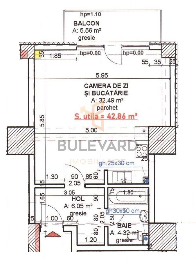 Comision 0. Apartament tip studio la cheie in bloc nou! - Schiță 17