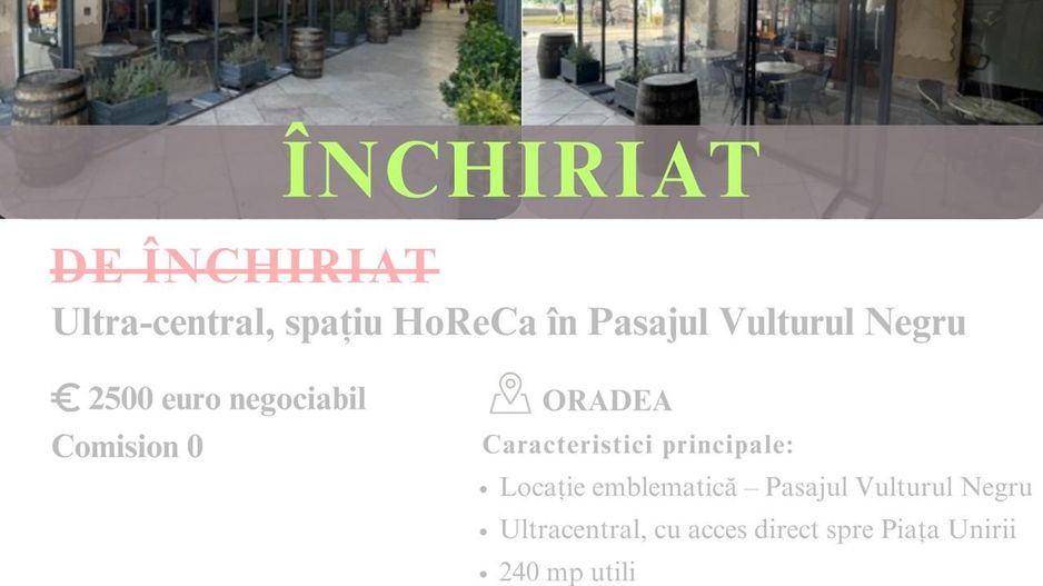 Oportunitate rară – spațiu HoReCa de vânzare în Pasajul Vulturul Negru - Poză 2