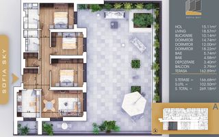 4 camere cu terasa de 165 mp Titan Pallady  7 min Metrou Nicolae Teclu - Schiță 5