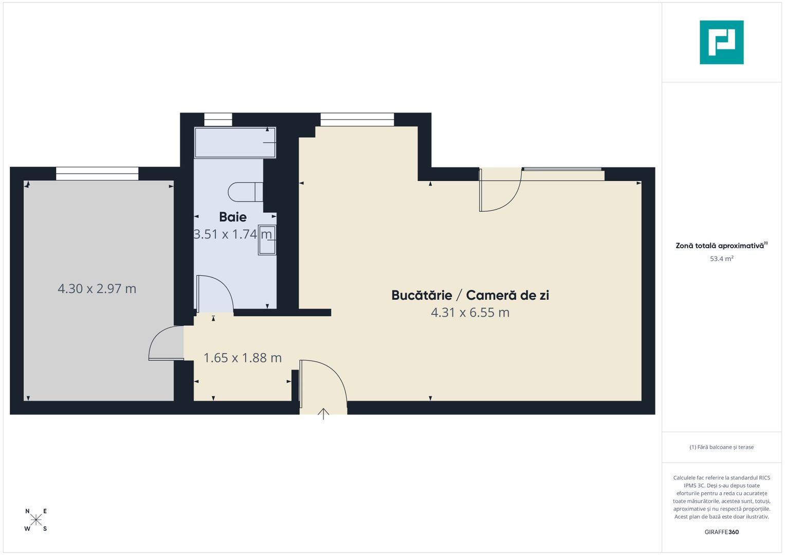 Apartament cu 2 camere în Moşniţa Nouă - Poză 7
