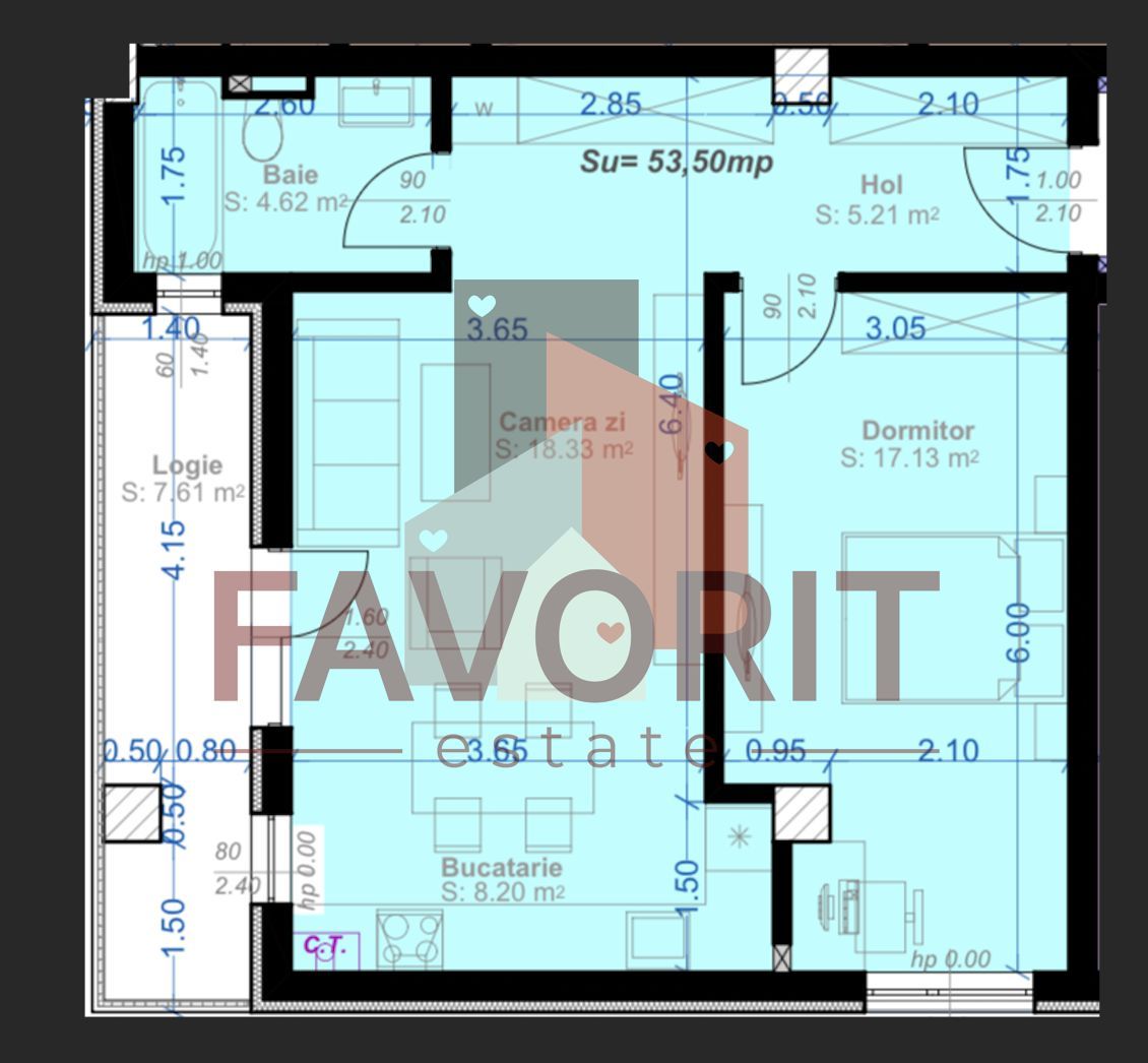 Apartamente cu 2 camere in Giroc | Decomandate | La asfalt. - Schiță 9