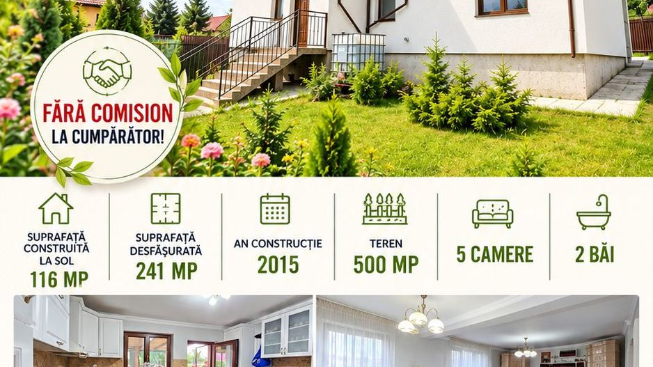 VILĂ individuală P+1E,  teren 500 mp, VASLUI zona Castanilor; - Poză 1