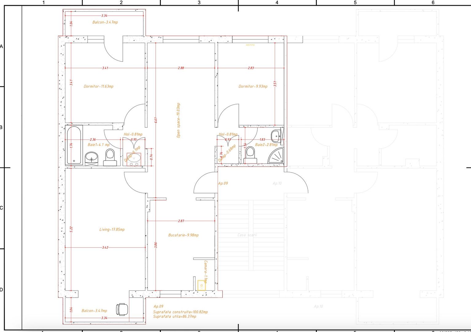 Apartament spatios cu patru camere zona -Bucovina - Poză 23