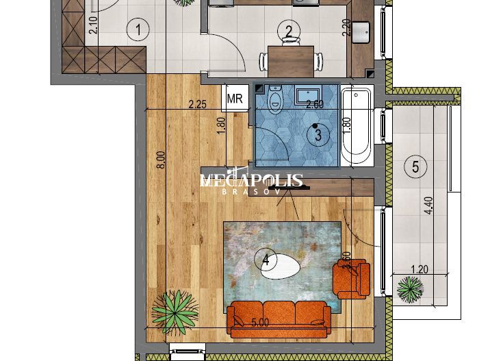 Garsoniera 1600 Euro/M2 - Poză 1