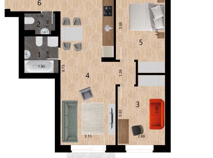 Apartament 3 camere, 2 bai, balcon, etaj intermediar, garaj, Zorilor - Poză 6