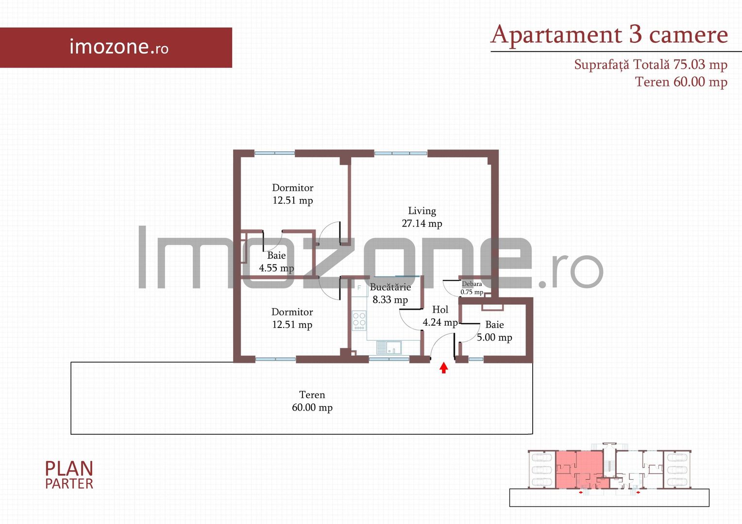 3 camere, CURTE 67 mp si 2 PARCARI proprii, 75 MP, FINISAT MODERN,  COMISION 0% - Poză 8