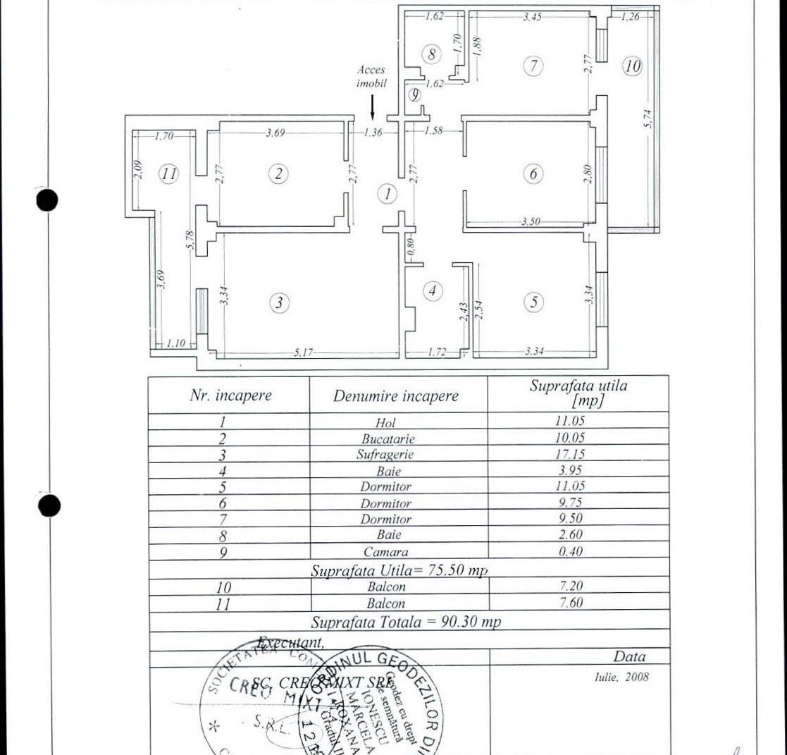Apartament 4 camere 90 mp loc parcare centrala termica Inel 2 - Schiță 23