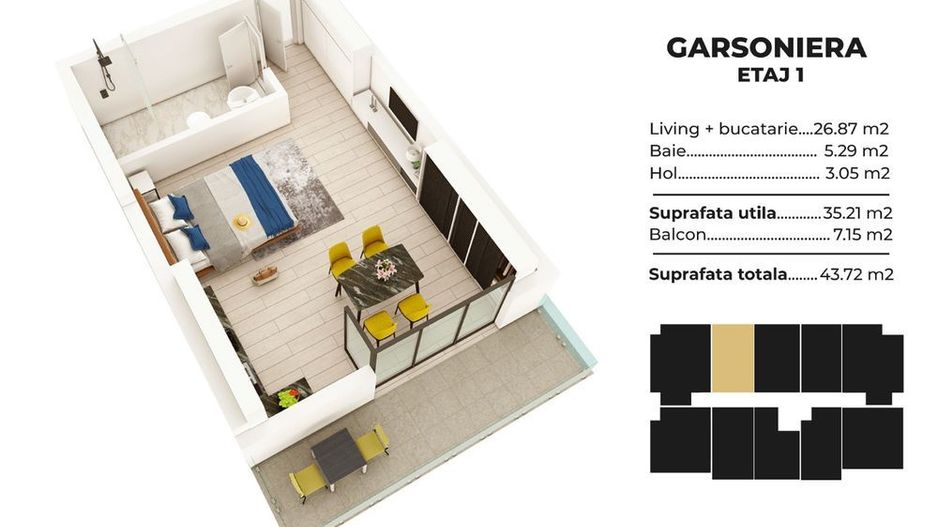 Studio spatios la cheie Sea Breeze Residence II Mamaia Nord - Poză 1