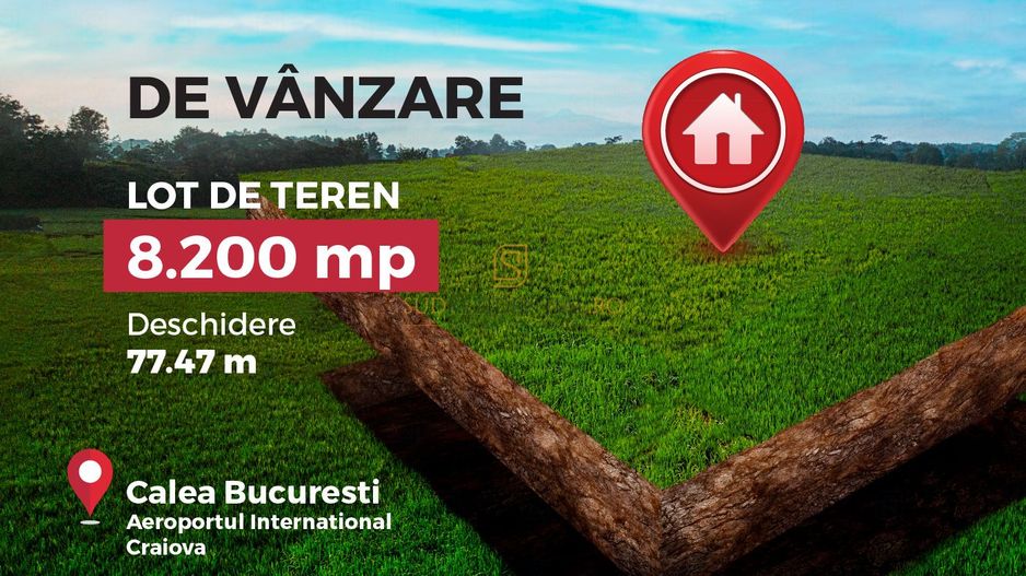 Teren de vanzare, zona Aeroport International Craiova, deschidere E574 - Poză 1