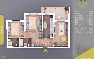 Apartament 3 cam,loc parcare bonus,  Dez  Comision 0.