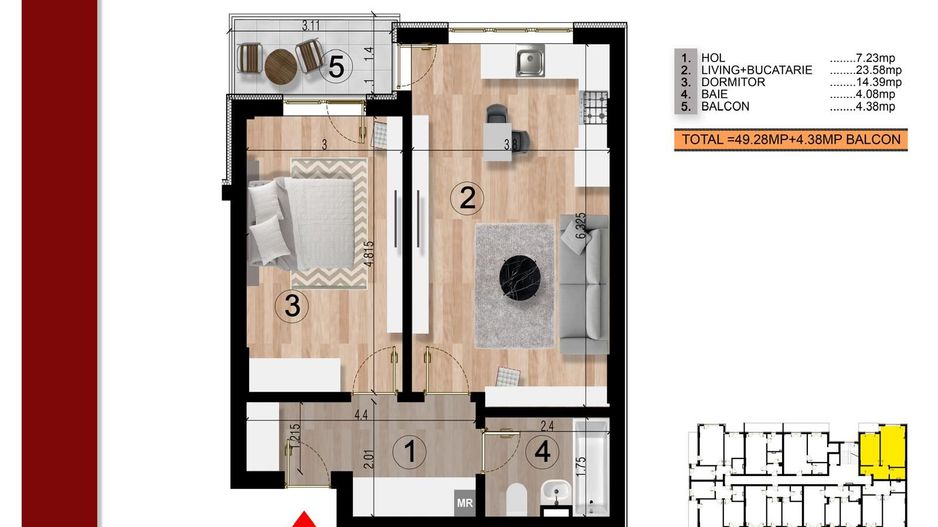 studio -2cam la aprox. 15min metrou Leonida sau Berceni - Poză 1