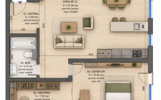 Zona de Nord, Pipera, 2 camere + terasa - Poză 10