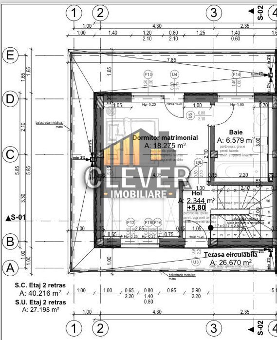 Vila duplex 4 camere 4 bai, 125 mp utili, Splaiul Unirii, parcare gratis - Schiță 7