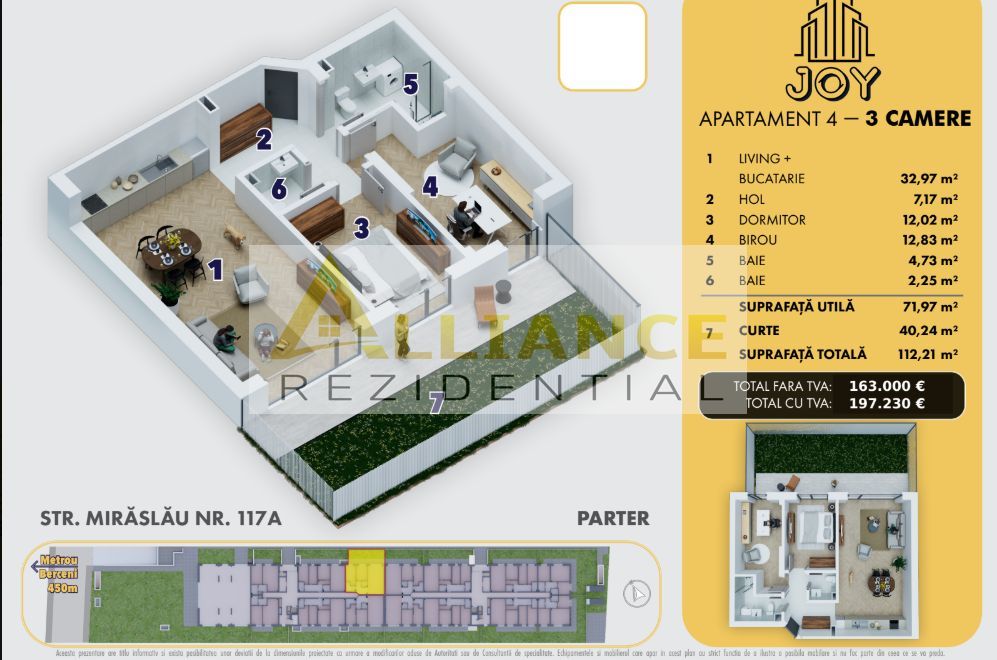 Metrou Berceni Ap 3 camere cu gradina - Poză 4