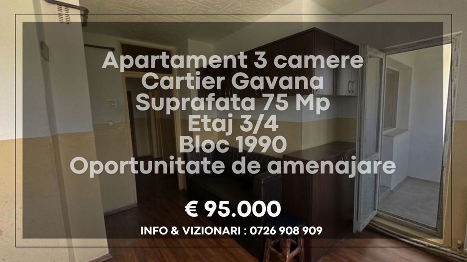 Apartament decomandat 3 camere Gavana - Poză 4