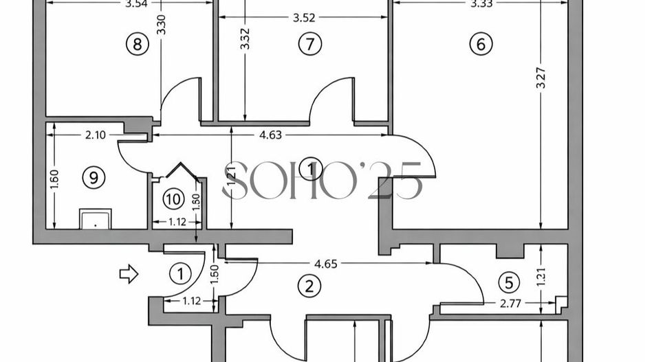 Apartament 4 camere | Pitar Moș – Grădina Icoanei | 95 mp | Renovat - Schiță 8