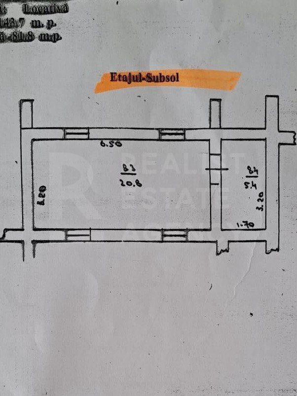 Vânzare, apartament, 3 camere și living, str. Bănulescu-Bodoni, Centru - Schiță 21