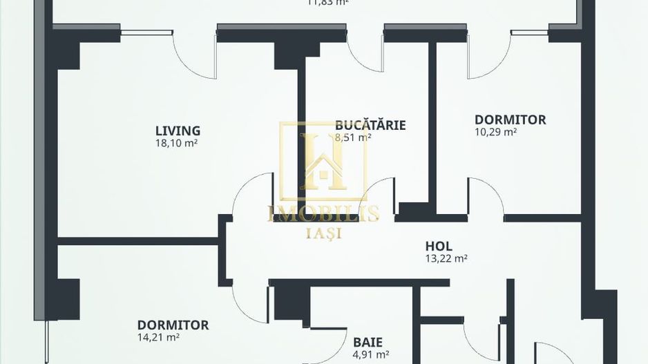 Ap. 3 camere, Dec., 84.7mp, 188.989 cu TVA -Complex Rezident Tatarasi - Poză 6